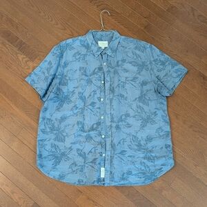 Lucky Brand - Blue Tropical Print Shirt - Linen Blend